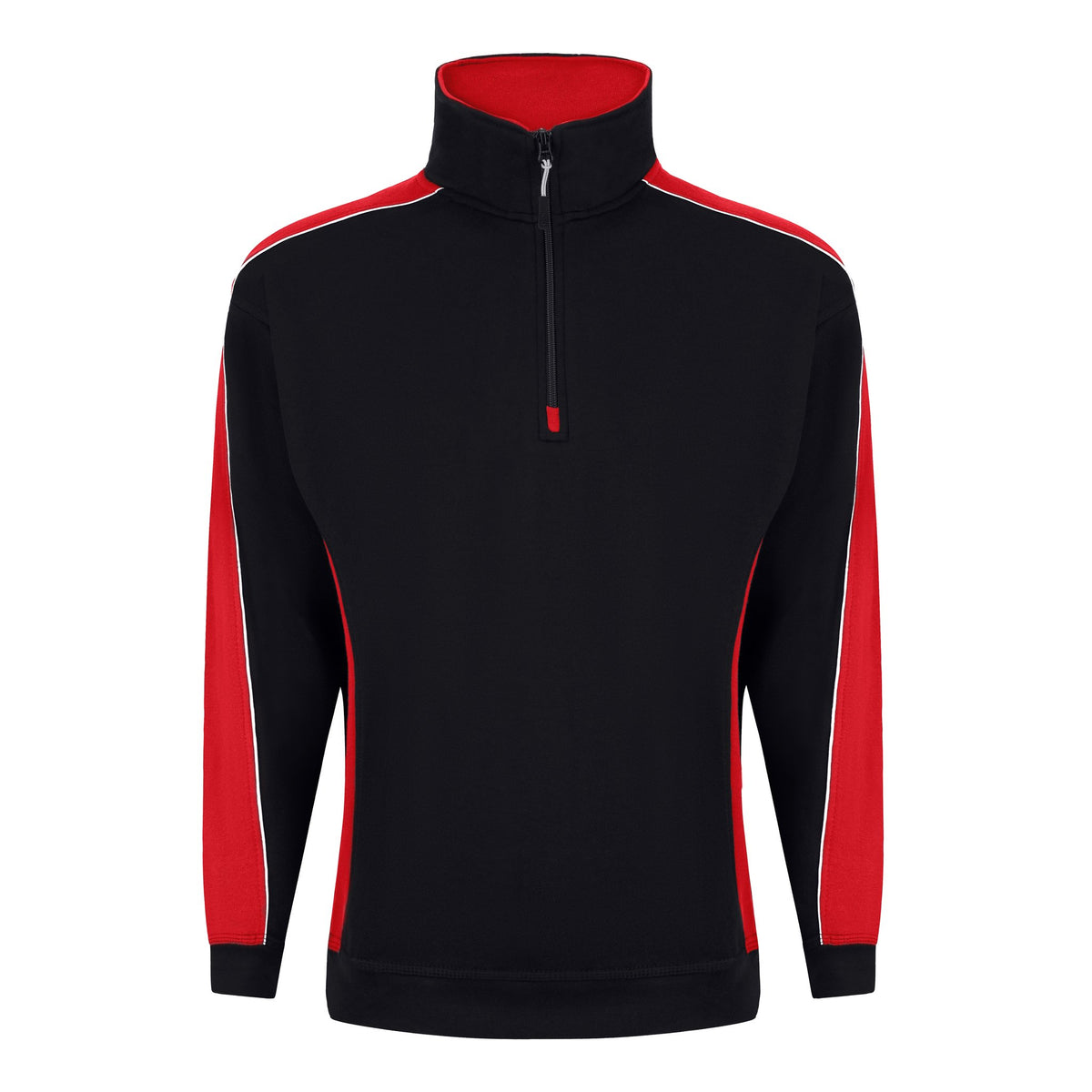 ØRN Avocet Quarter Zip Sweatshirt – Black - Red – front