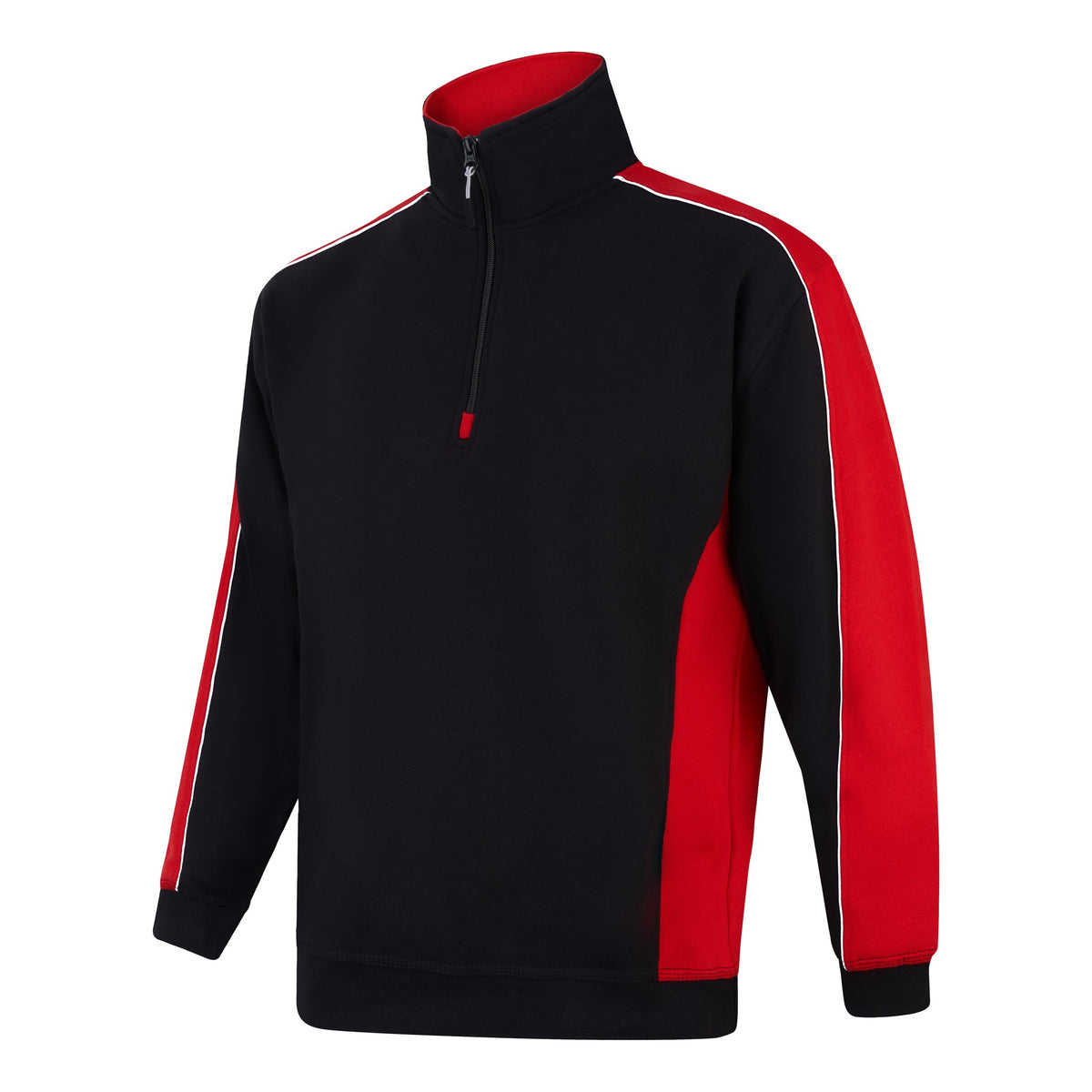 ØRN Avocet Quarter Zip Sweatshirt – Black - Red – side