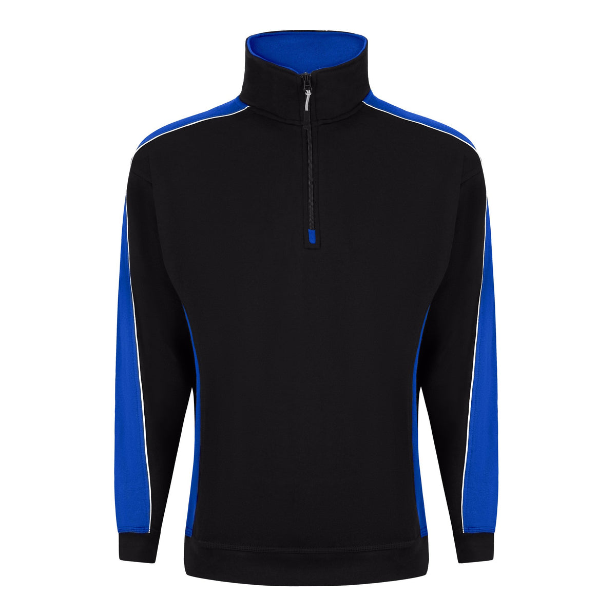 ØRN Avocet Quarter Zip Sweatshirt – Black - Royal – front