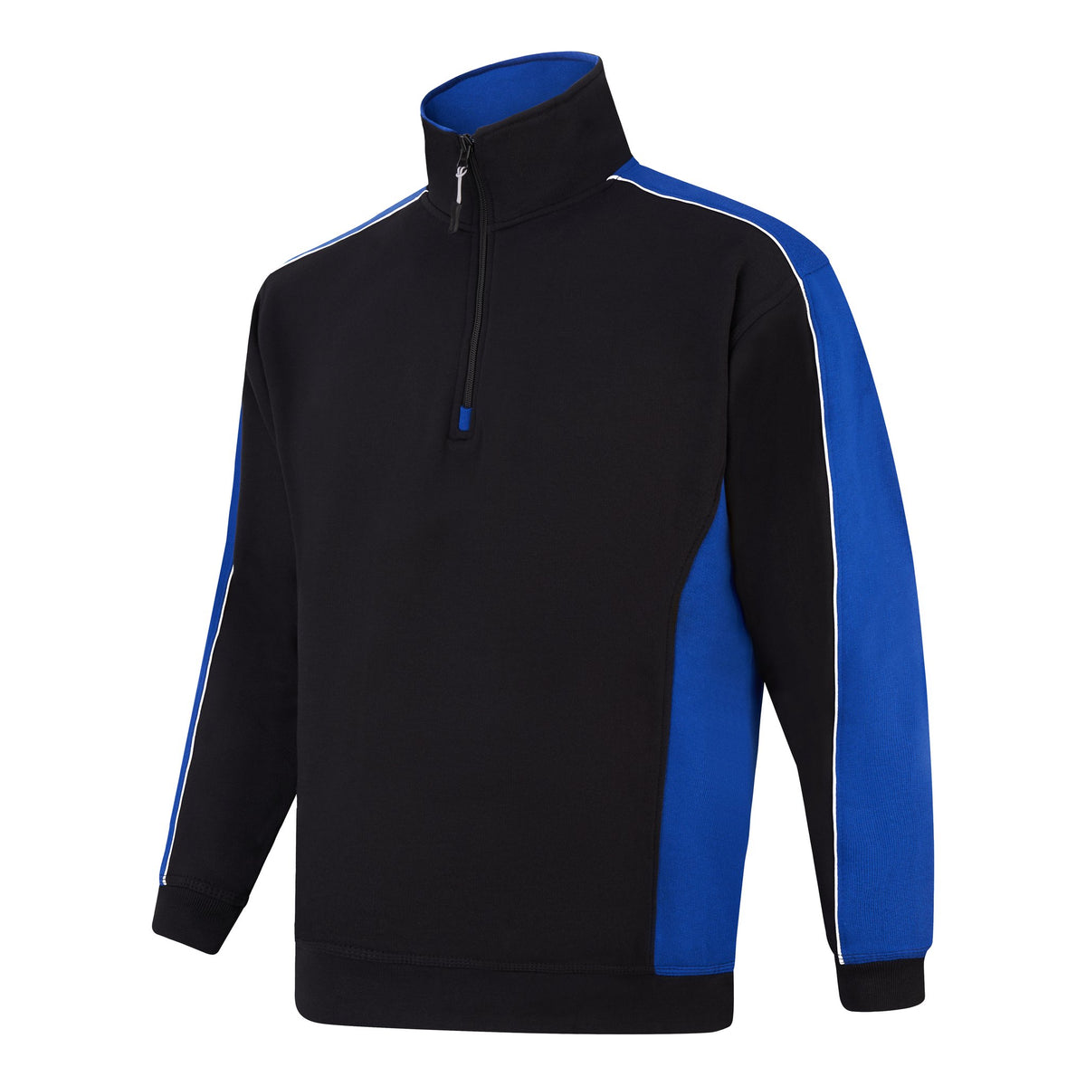 ØRN Avocet Quarter Zip Sweatshirt – Black - Royal – side