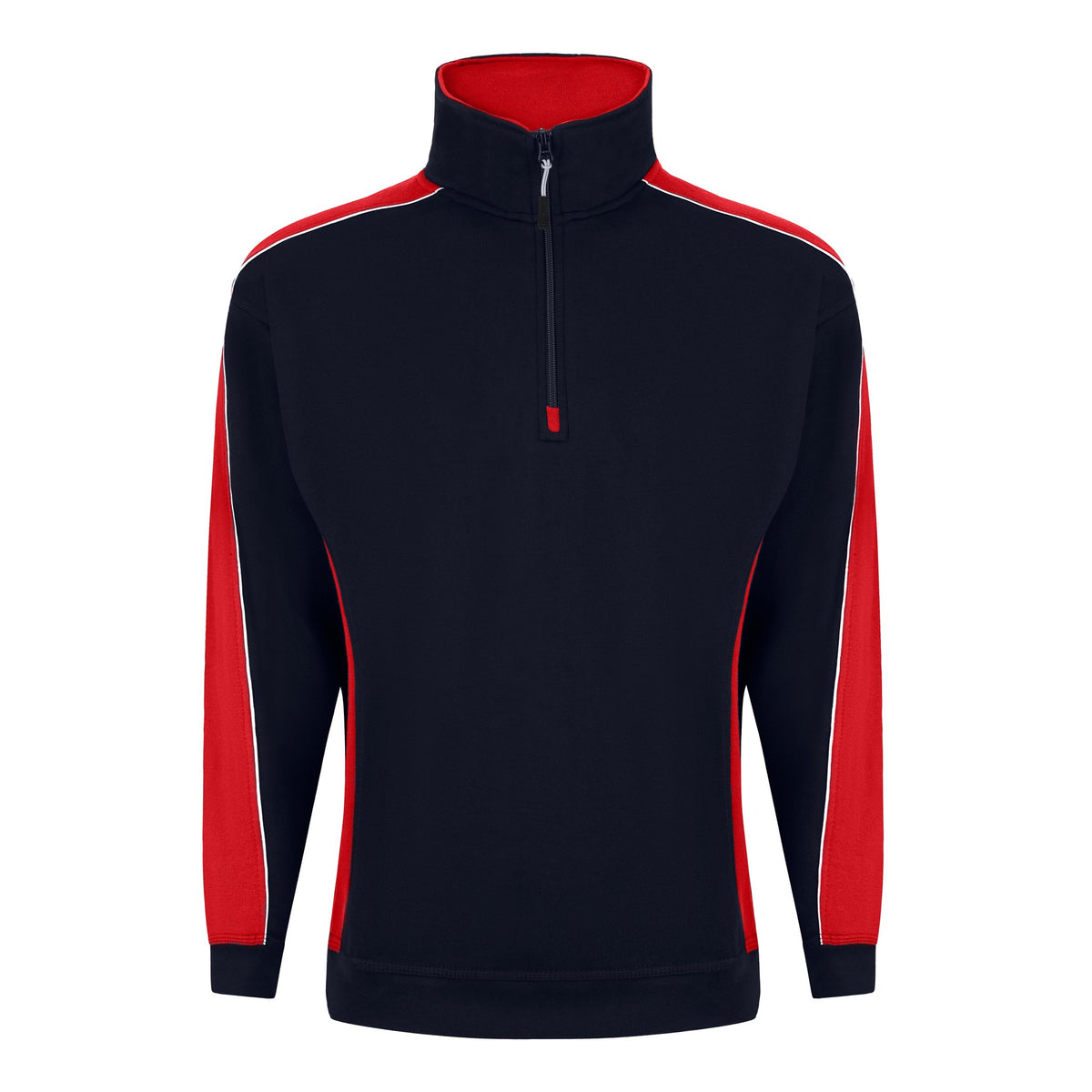 ØRN Avocet Quarter Zip Sweatshirt – Navy - Red – front