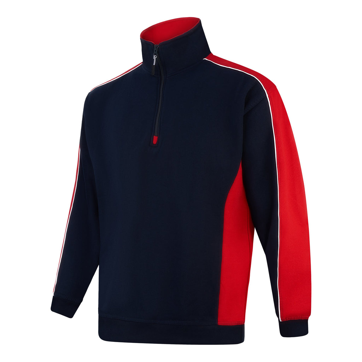ØRN Avocet Quarter Zip Sweatshirt – Navy - Red – side