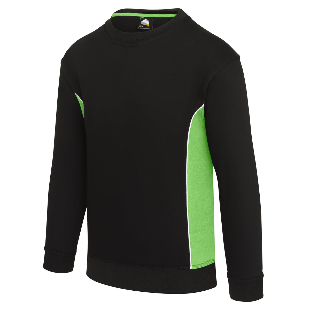ØRN Silverswift Sweatshirt – Black - Lime – side