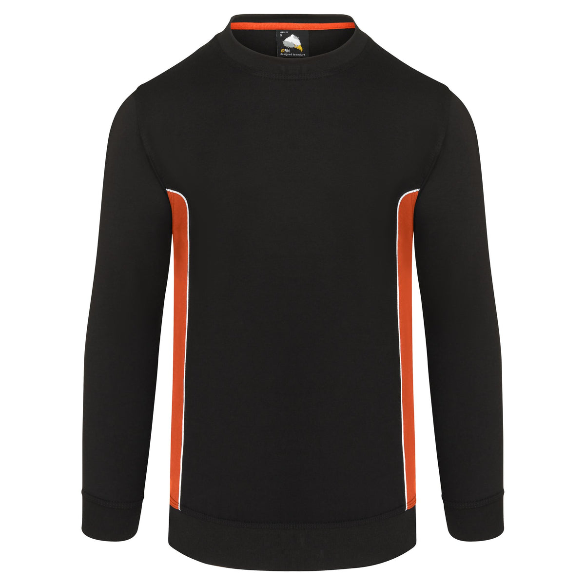 ØRN Silverswift Sweatshirt – Black - Orange – front