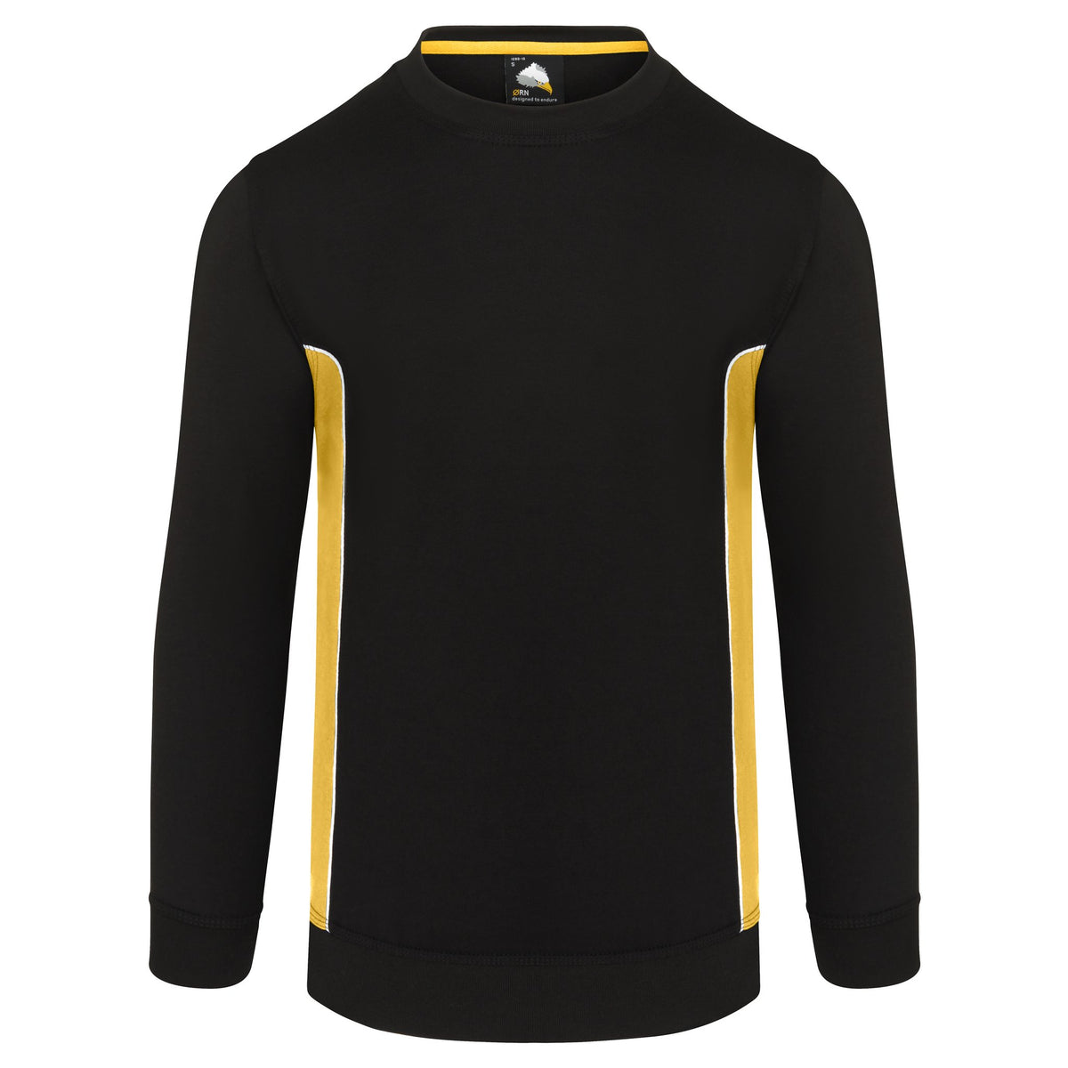 ØRN Silverswift Sweatshirt – Black - Yellow – front