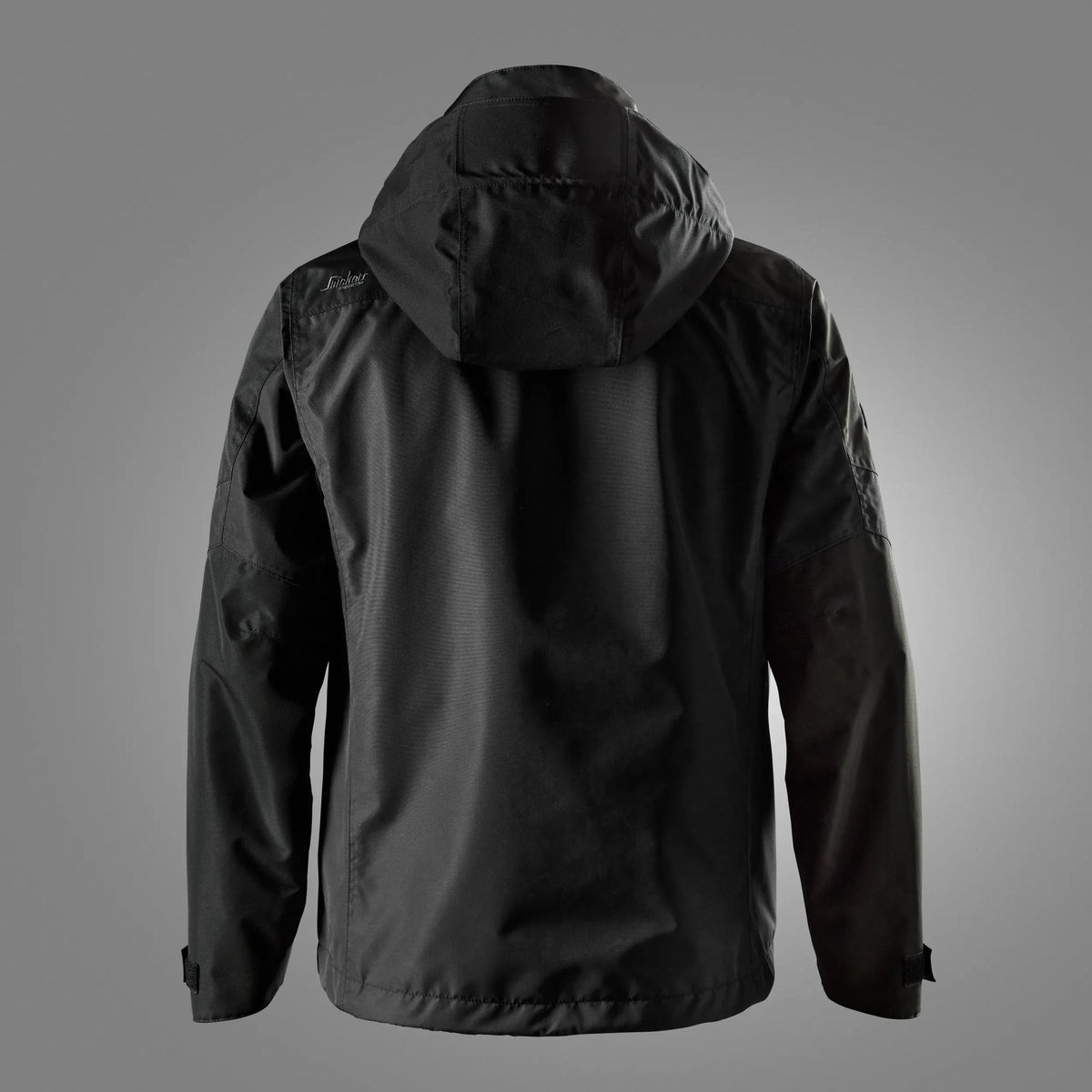 Snickers Workwear 1304 AllroundWork, Waterproof Shell Jacket in Black/Black, back view