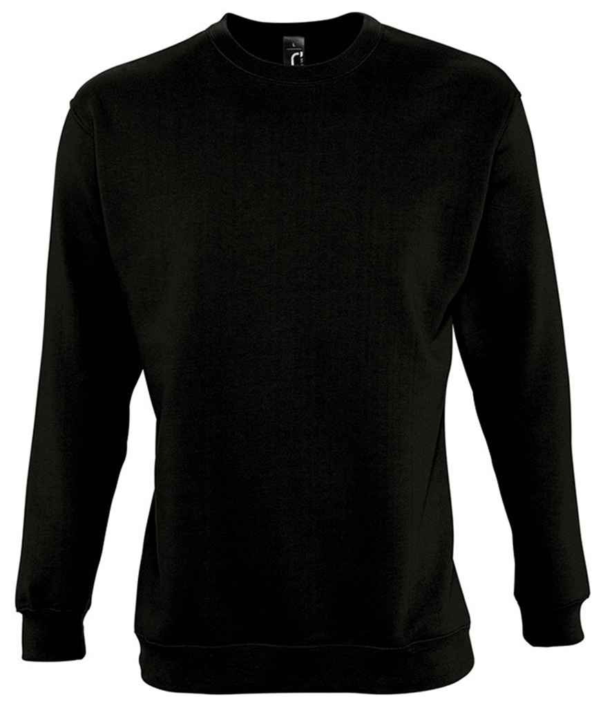 SOL'S Unisex New Supreme Sweatshirt in Black, front view