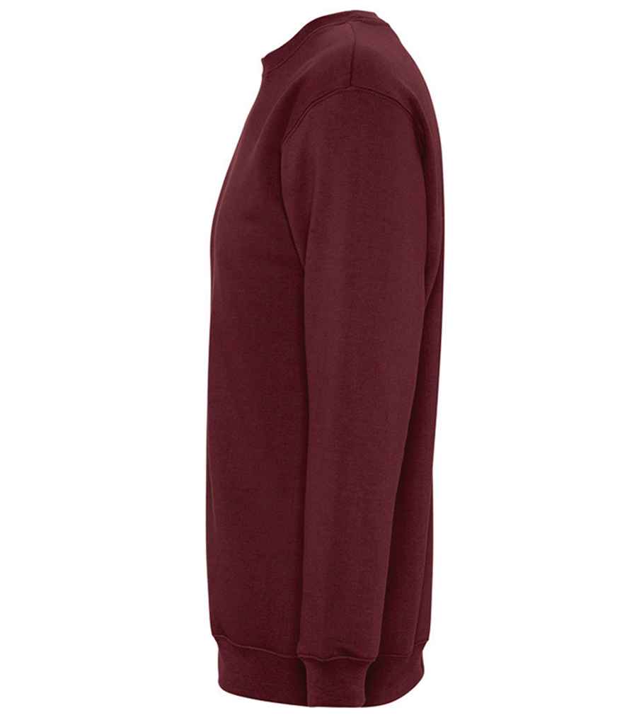 SOL'S Unisex New Supreme Sweatshirt in Burgundy, side view