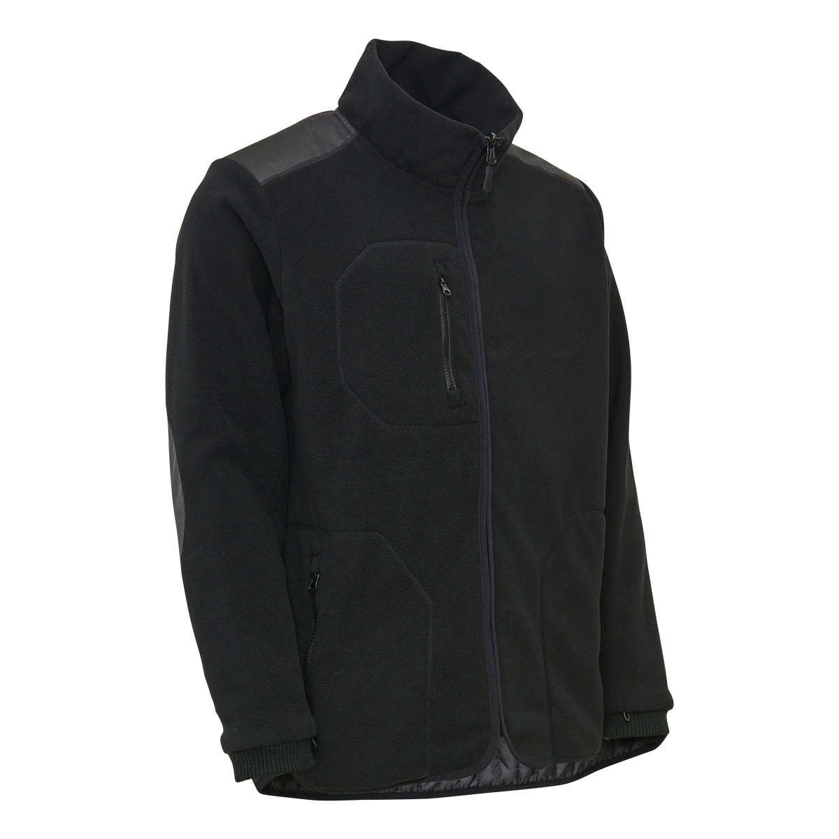 ELKA Rainwear Working Xtreme Fleece Zip-in jacket in Black, front view
