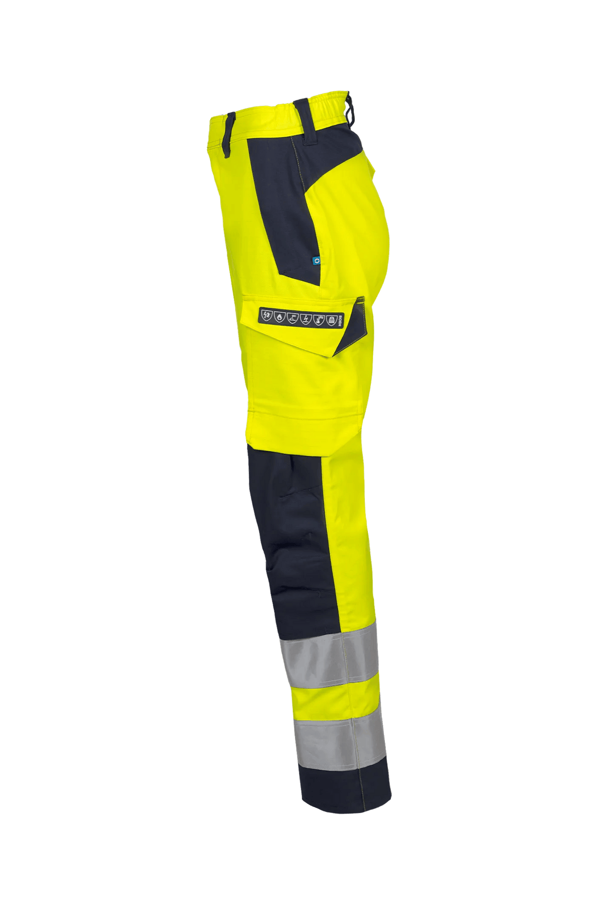 Sioen PRO Anser Women in High-vis yellow/Navy blue, side view