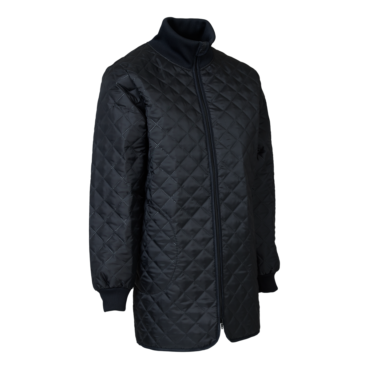 ELKA Rainwear Long thermal jacket woman in Black, front view
