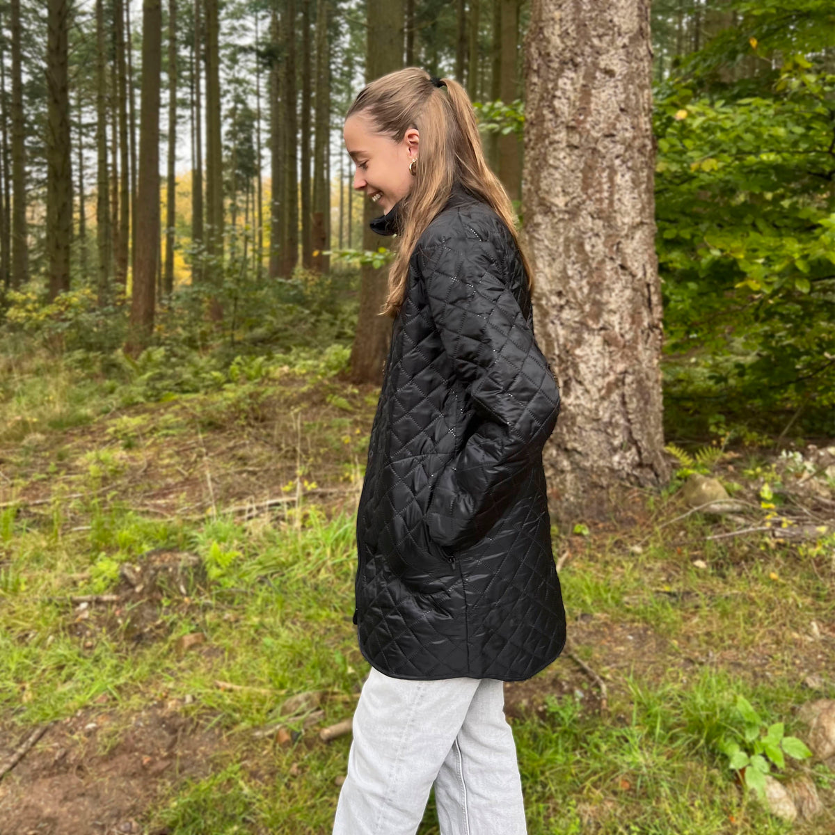 ELKA Rainwear Long thermal jacket woman in Black