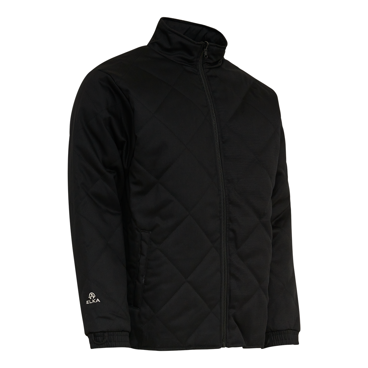ELKA Rainwear Securetech Multinorm Antiflame Zip-In Jacket in Black, front view