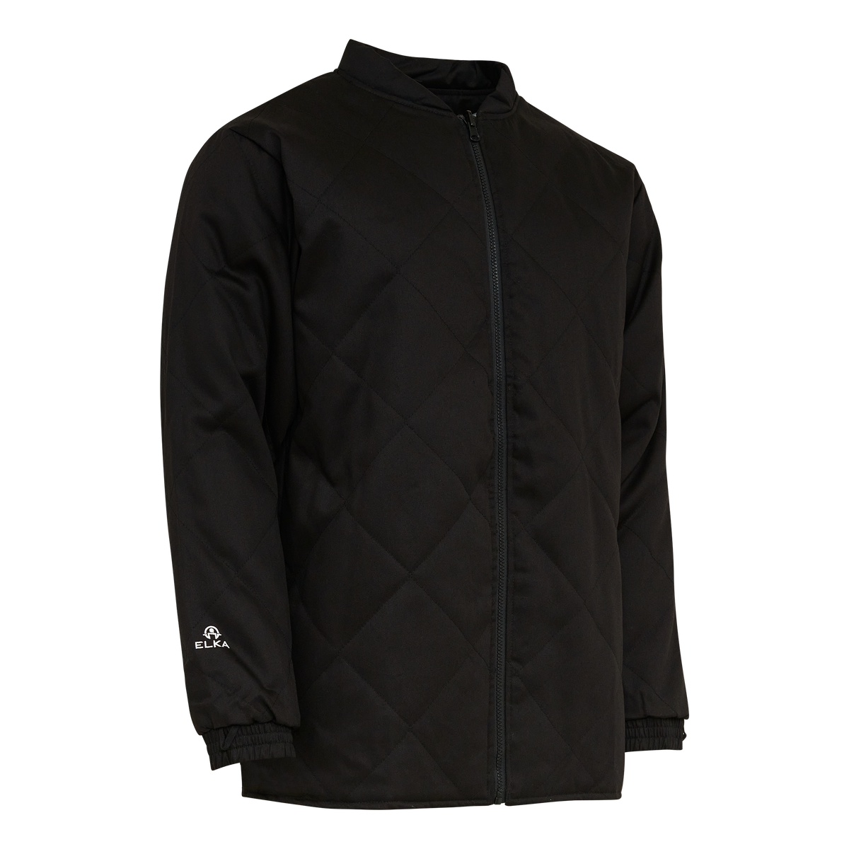 ELKA Rainwear Securetech Multinorm Antiflame Zip-In Jacket in Black, front view