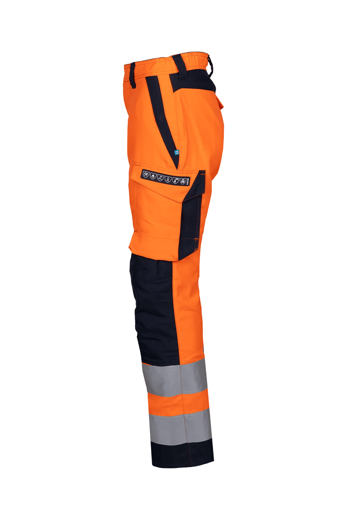 Sioen PRO Stribor Women in High-vis orange/Navy blue, side view