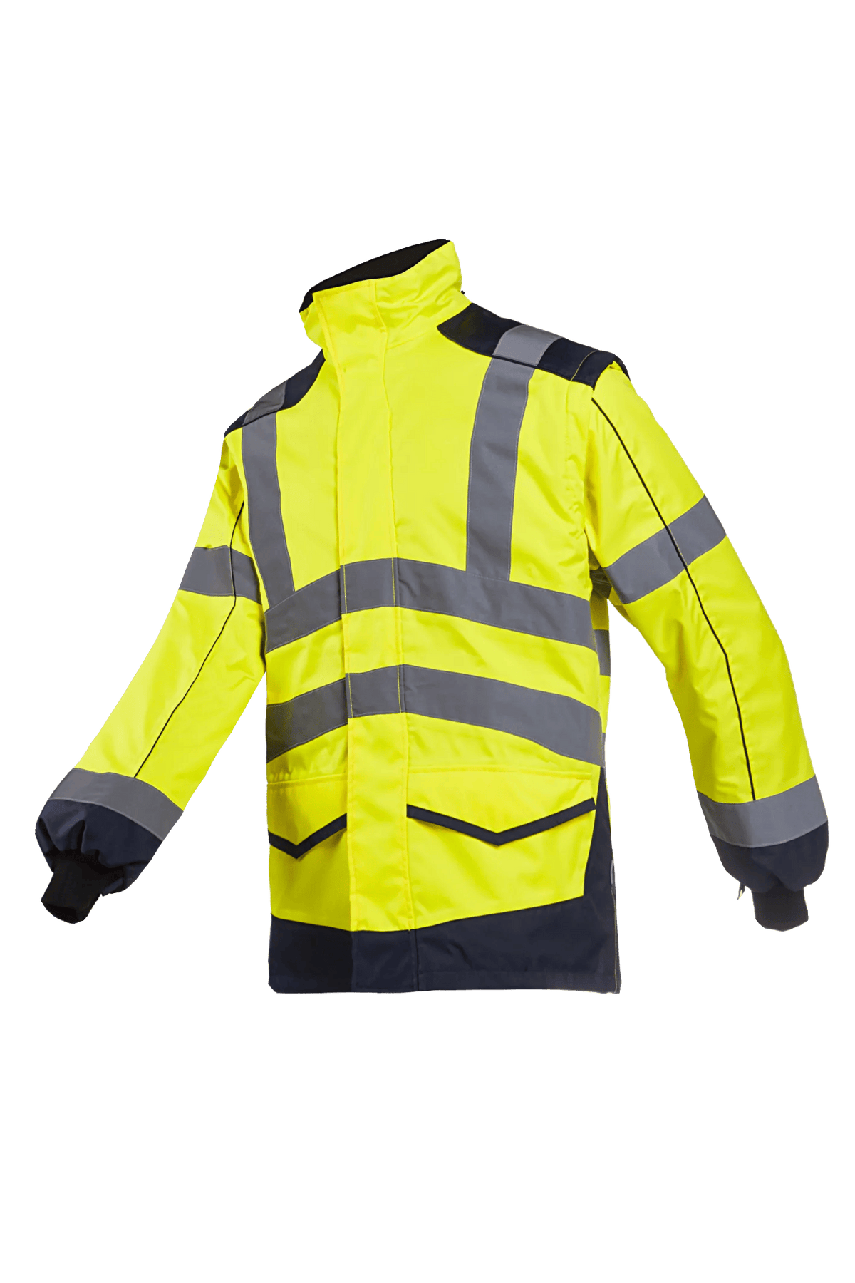 Sioen Alford in High-vis yellow/Navy blue, side view