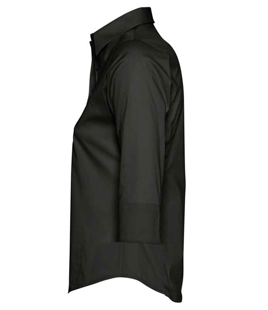 SOL'S Ladies Effect 3/4 Sleeve Fitted Shirt in Black, side view