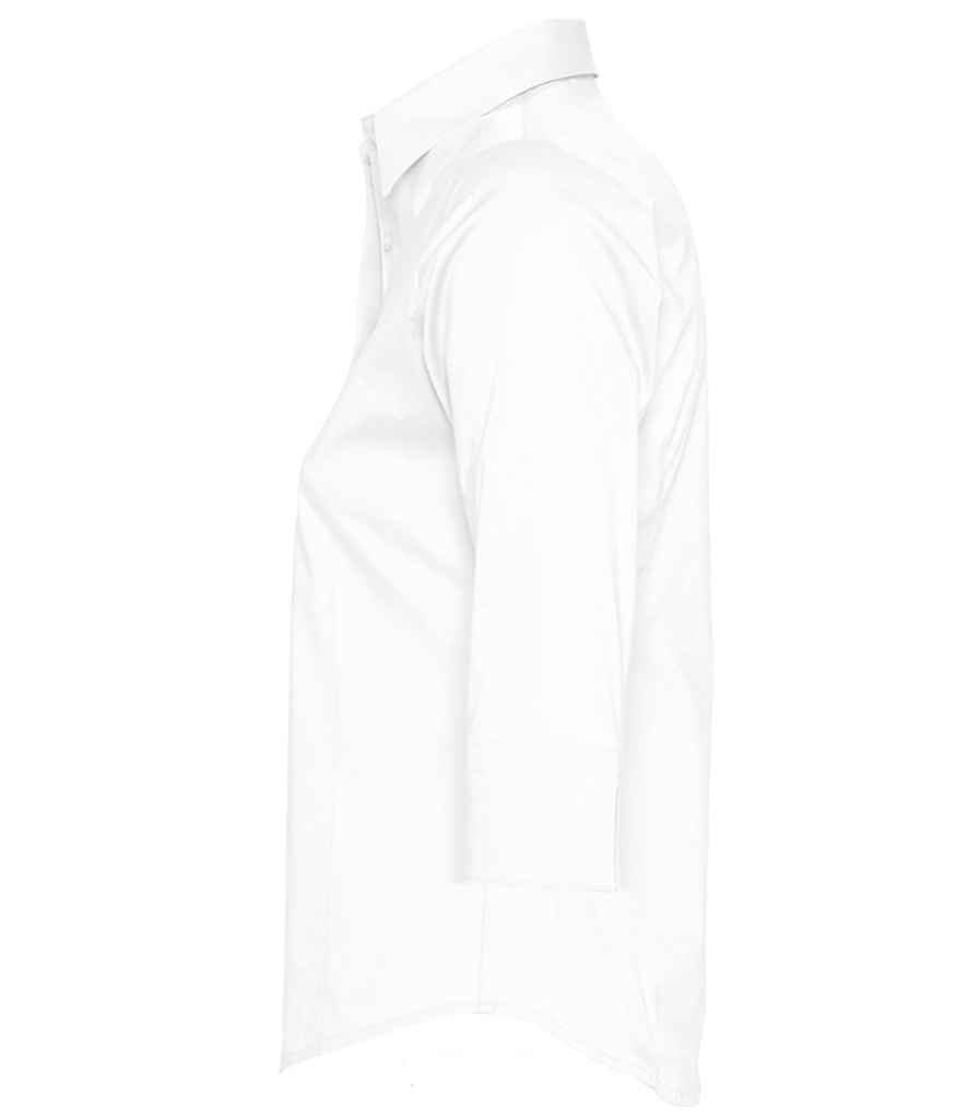 SOL'S Ladies Effect 3/4 Sleeve Fitted Shirt in White, side view