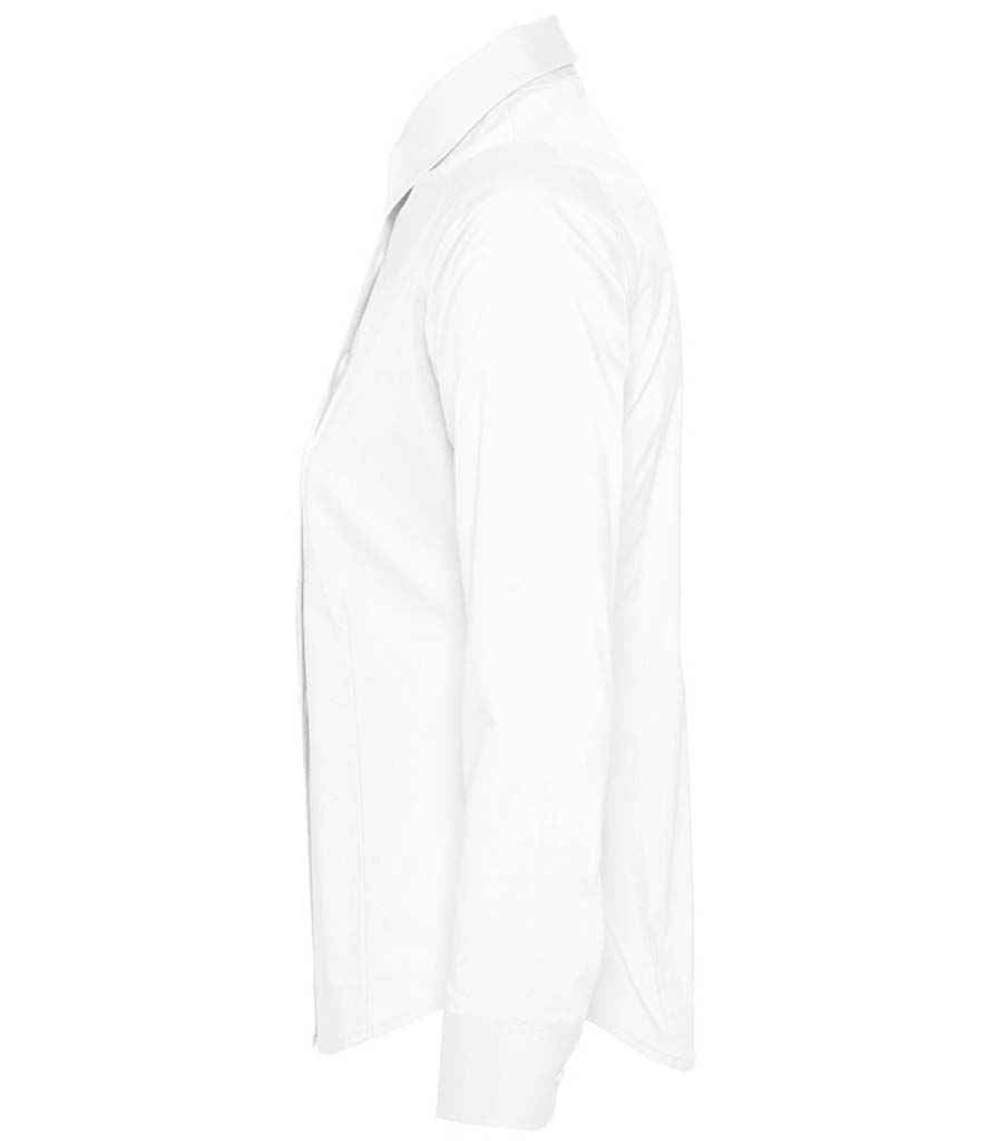 SOL'S Ladies Eden Long Sleeve Fitted Shirt in White, side view