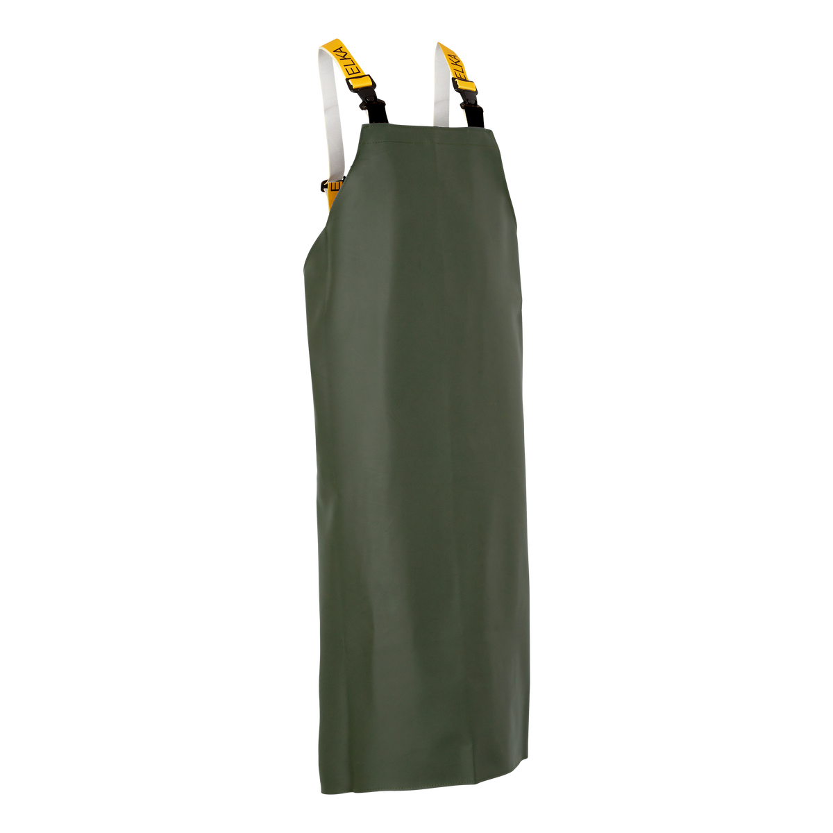 ELKA Rainwear Apron w/braces in Olive, front view