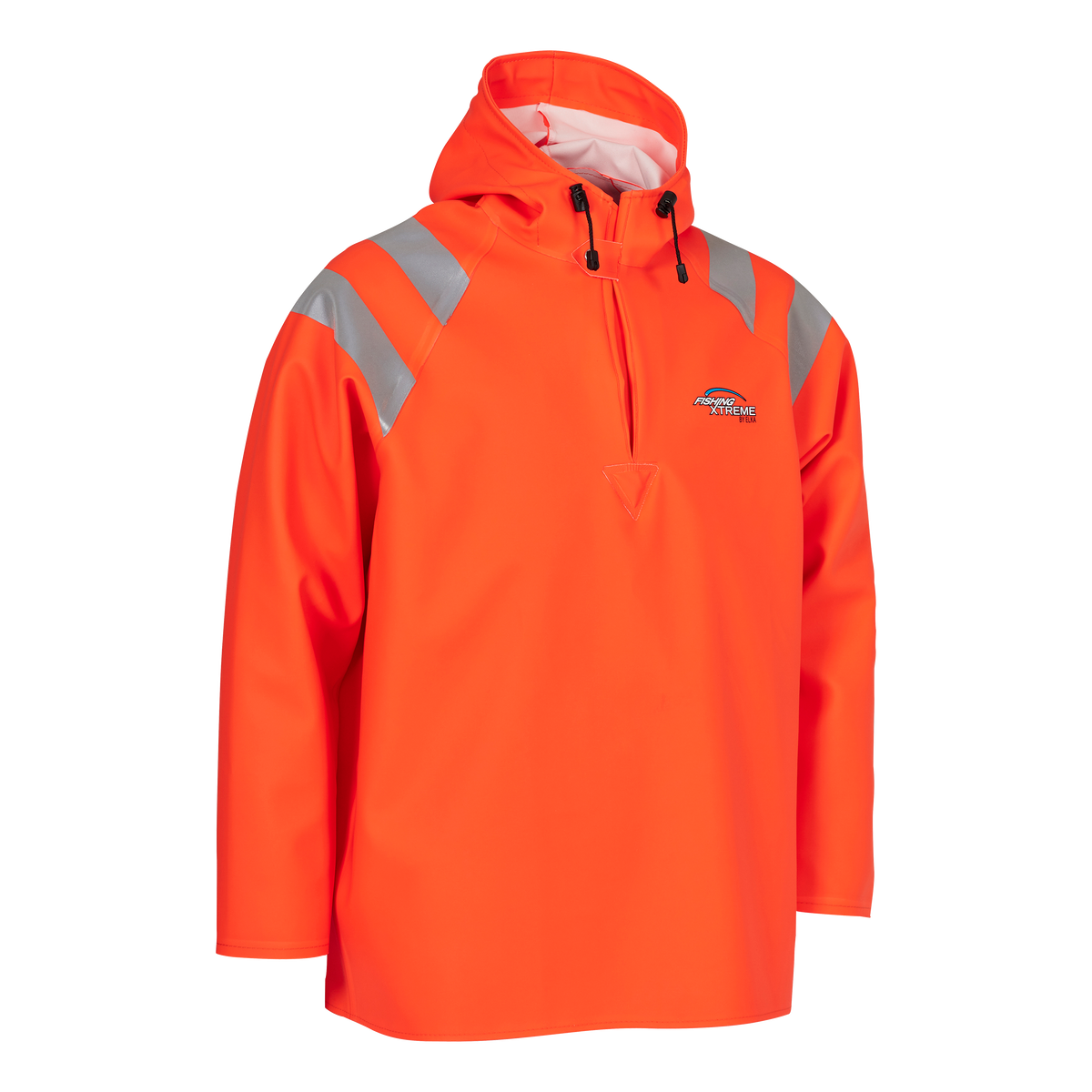 ELKA Rainwear Fishing Xtreme Smock in Fl. Orange, front view