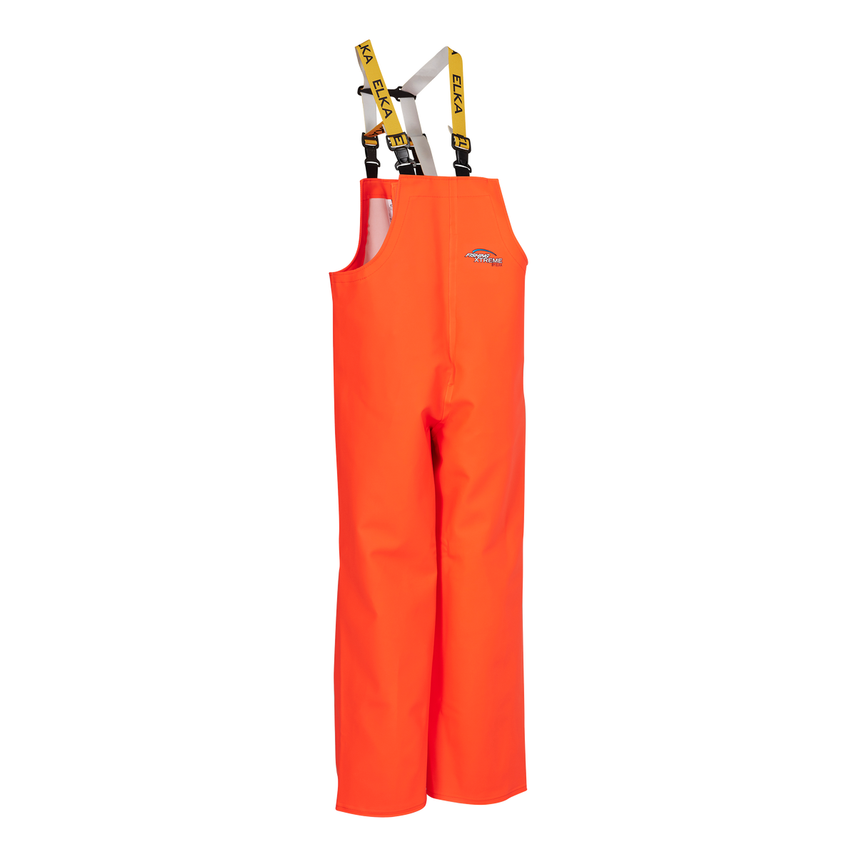ELKA Rainwear Fishing Xtreme Bib & Brace in Fl. Orange, front view