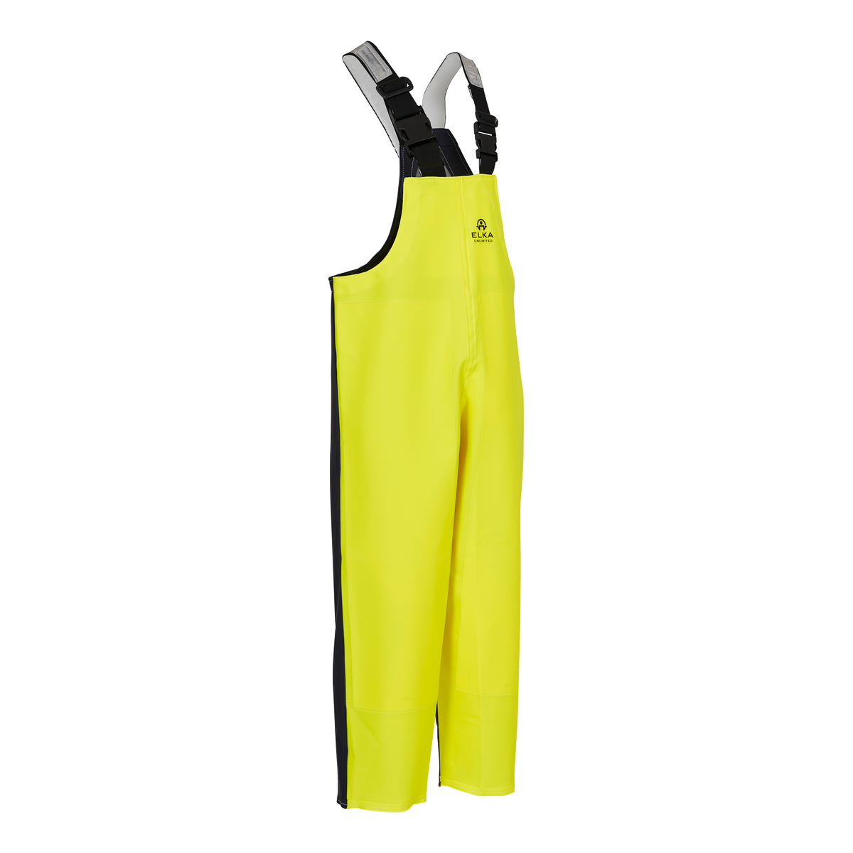 ELKA Rainwear Unlimited Bib & Brace in Fl. Yellow/Navy, front view