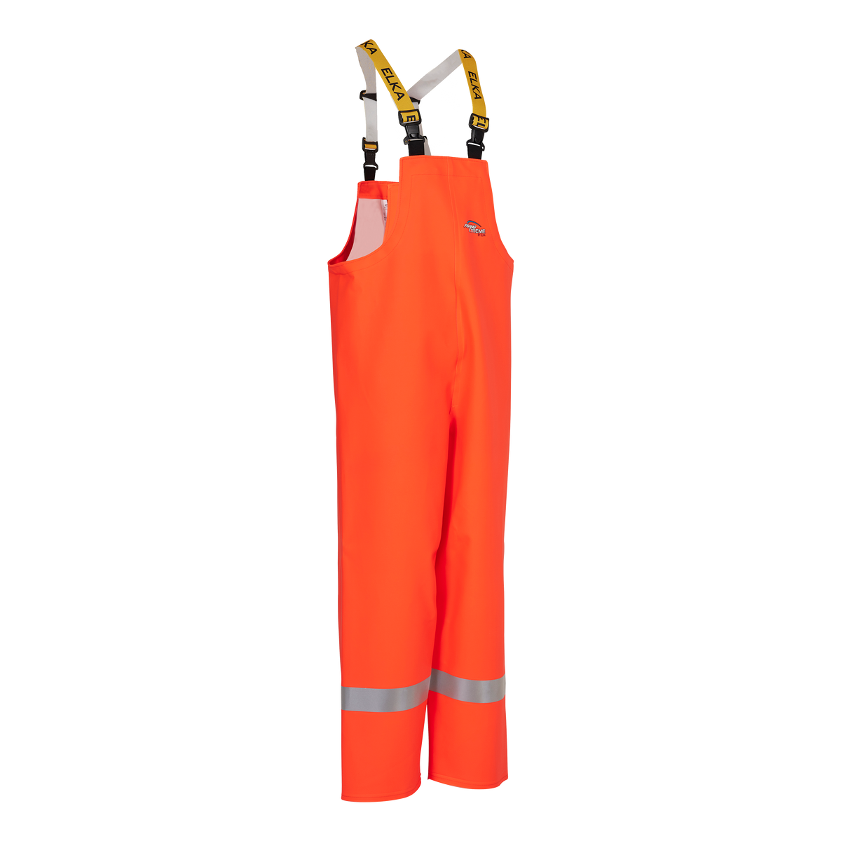 ELKA Rainwear Fishing Xtreme Bib & Brace in Fl. Orange, front view