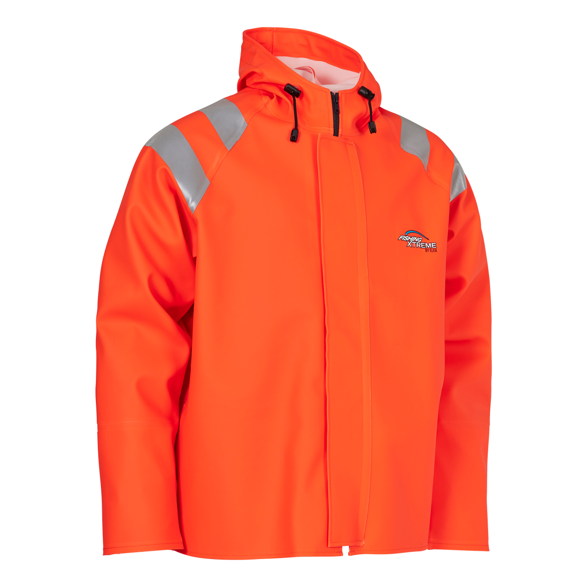 ELKA Rainwear Fishing Xtreme Jacket in Fl. Orange, front view