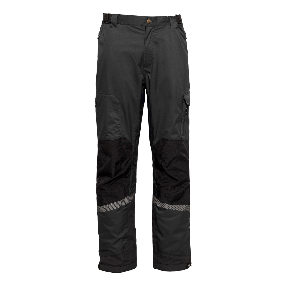 ELKA Rainwear Working Xtreme Stretch Waist Trousers in Black, front view