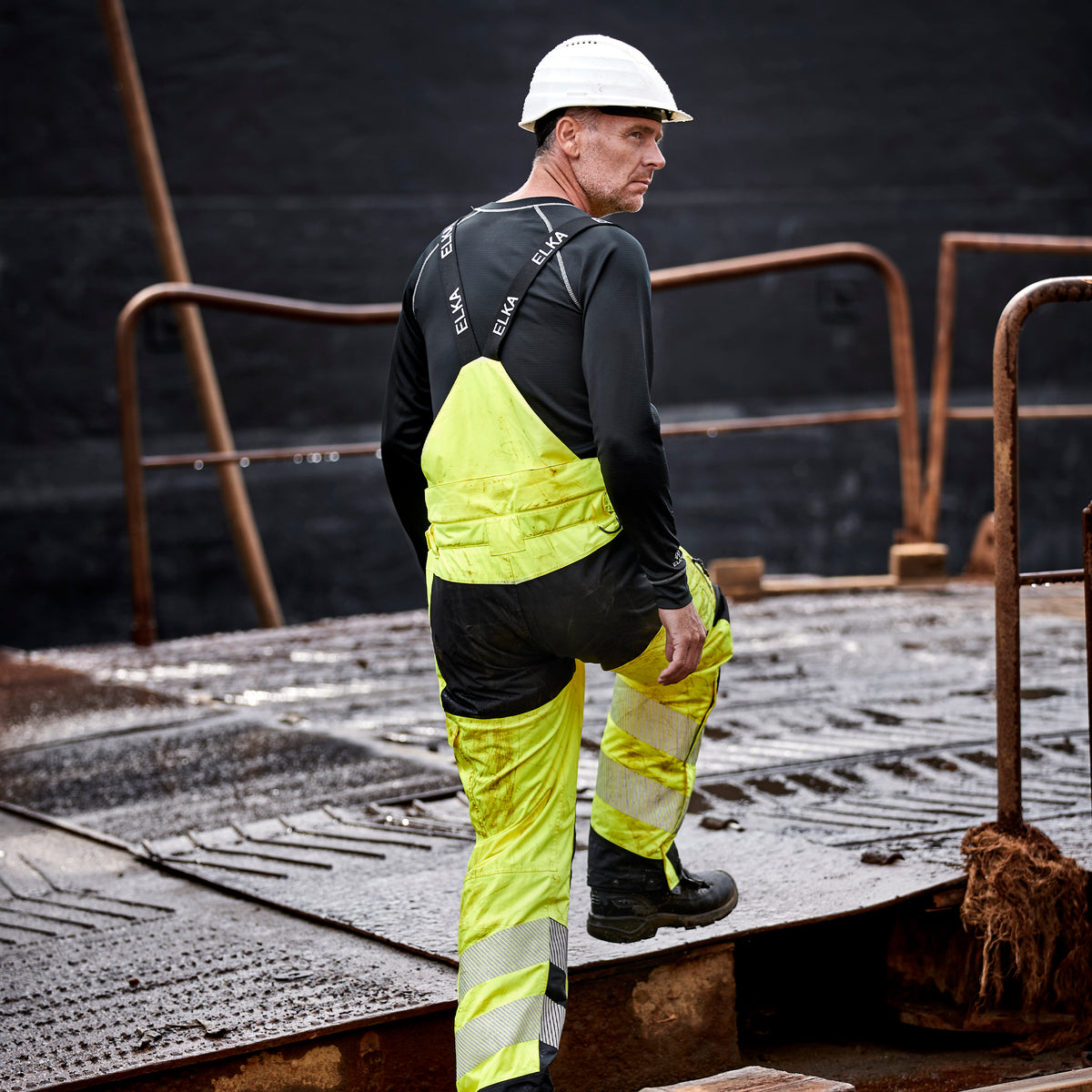 ELKA Rainwear Visible Xtreme Stretch Combi Trousers in Fl. Yellow/Black