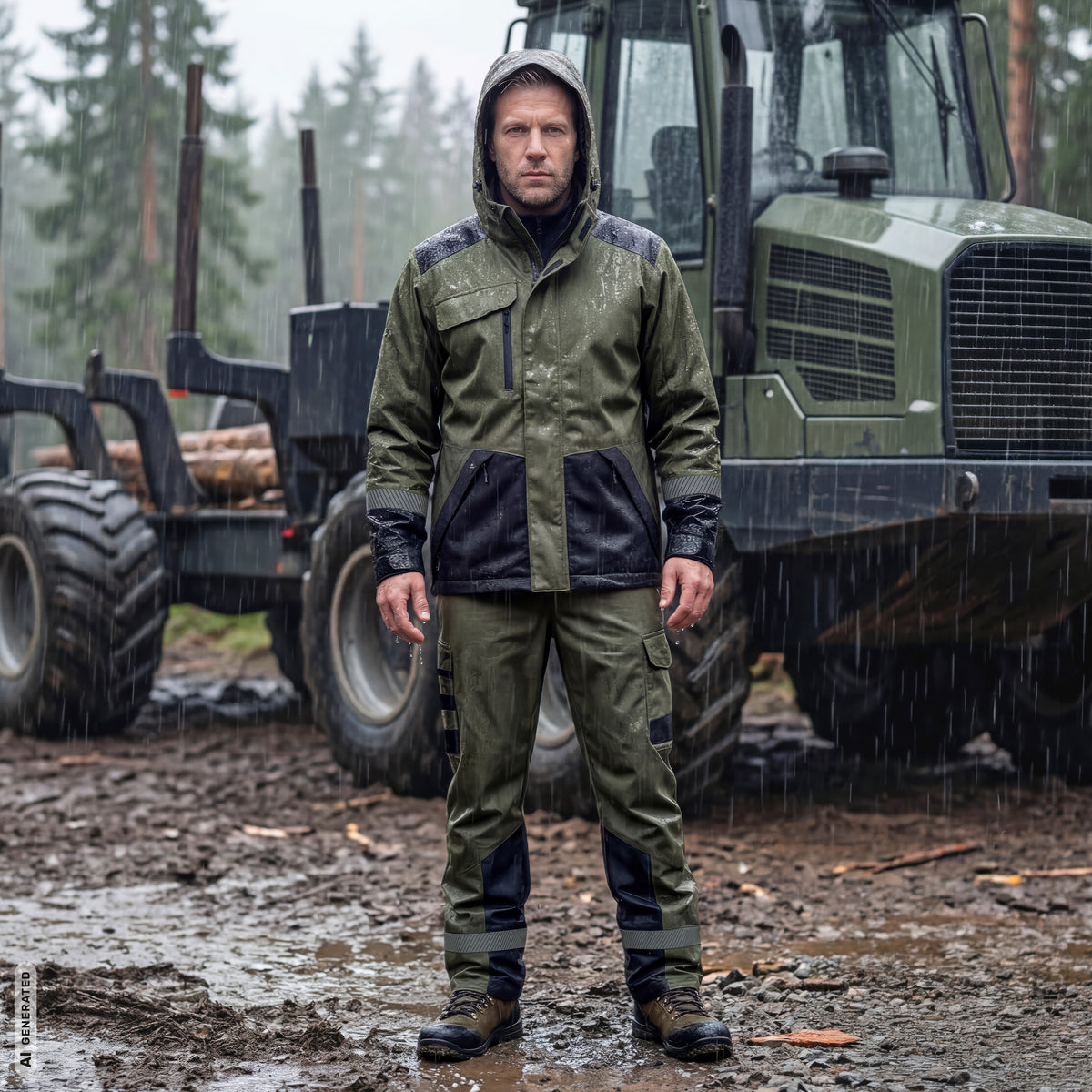ELKA Rainwear Working Xtreme Recycled Heavy Duty Jacket in Olive/Black