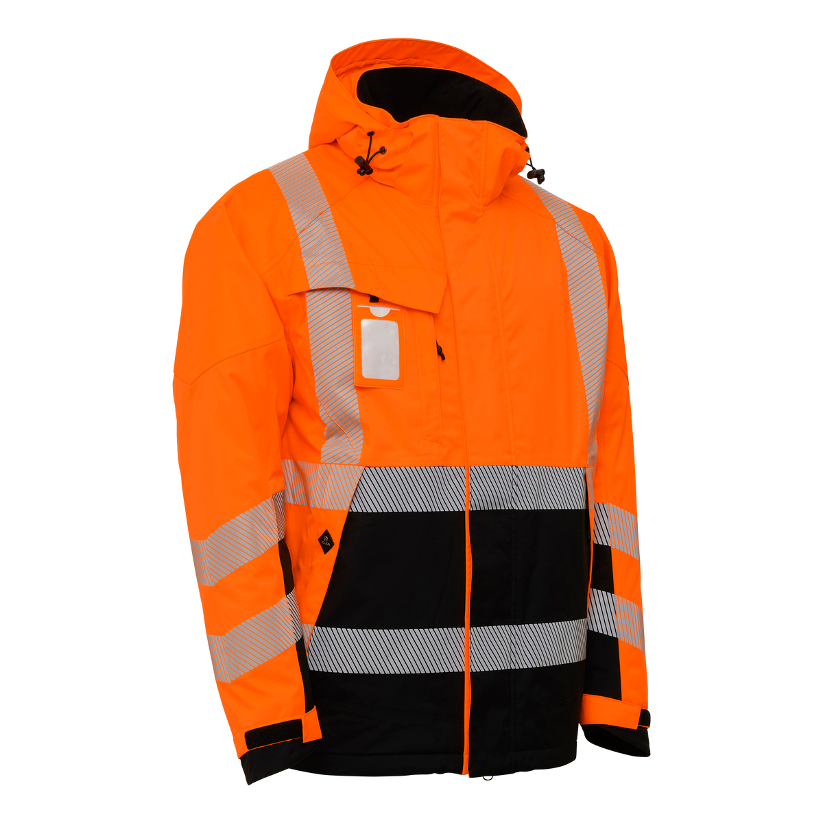 ELKA Rainwear Visible Xtreme Stretch Winter Jacket in Fl. Orange/Black, front view