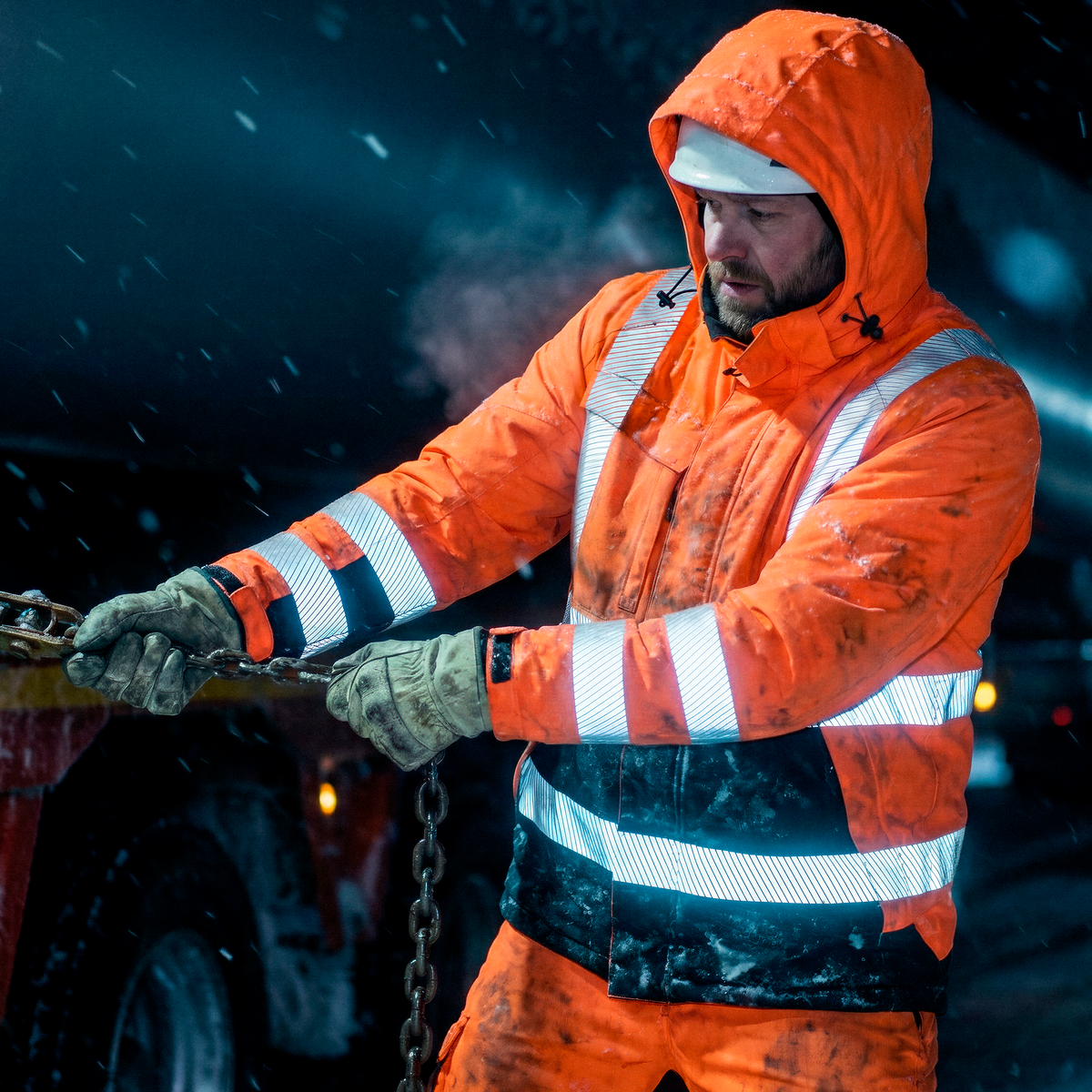 ELKA Rainwear Visible Xtreme Stretch Winter Jacket in Fl. Orange/Black