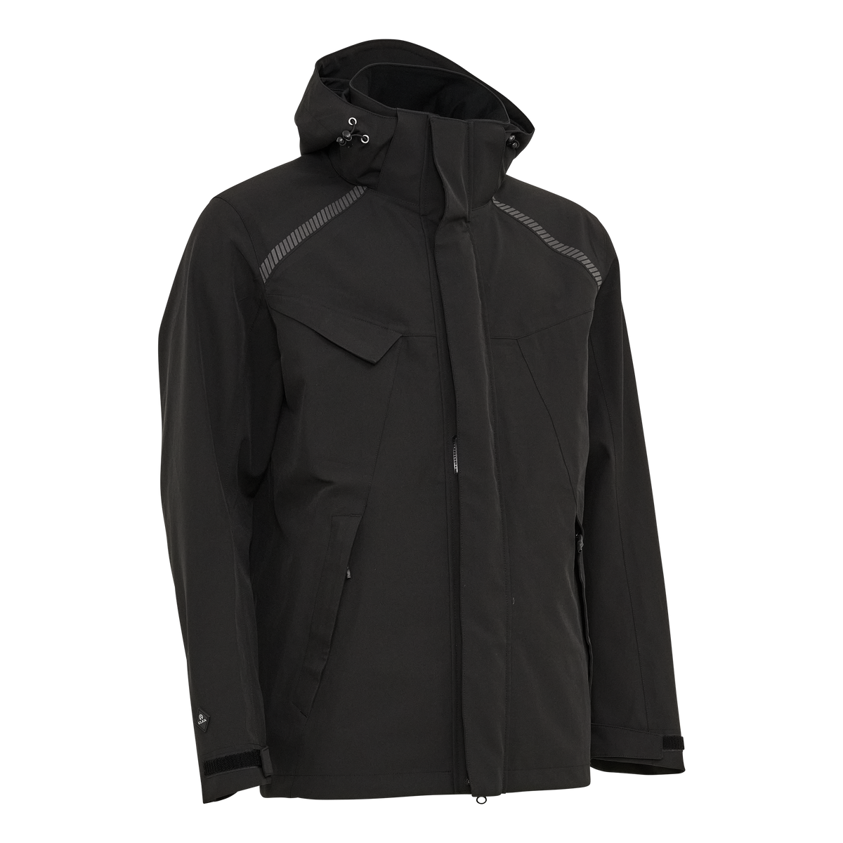 ELKA Rainwear Working Xtreme Stretch 3 layer Jacket in Black, front view