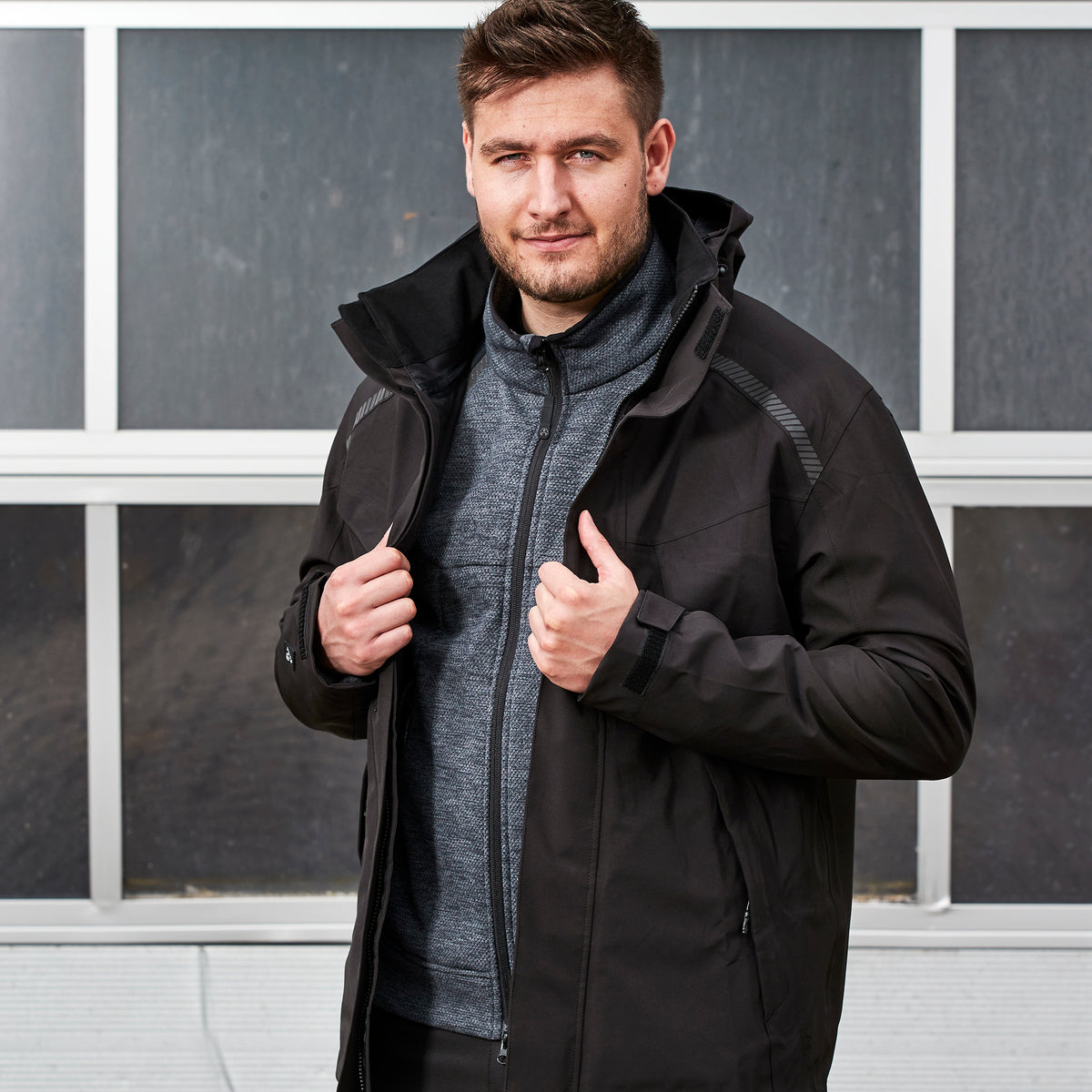 ELKA Rainwear Working Xtreme Stretch 3 layer Jacket in Black