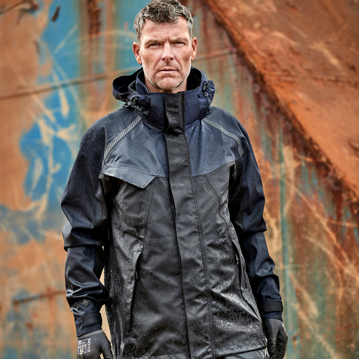 ELKA Rainwear Working Xtreme Stretch 3 layer Jacket in Navy/Black