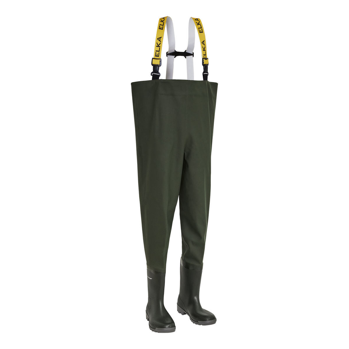 ELKA Rainwear Heavy Duty Waders in Olive, front view