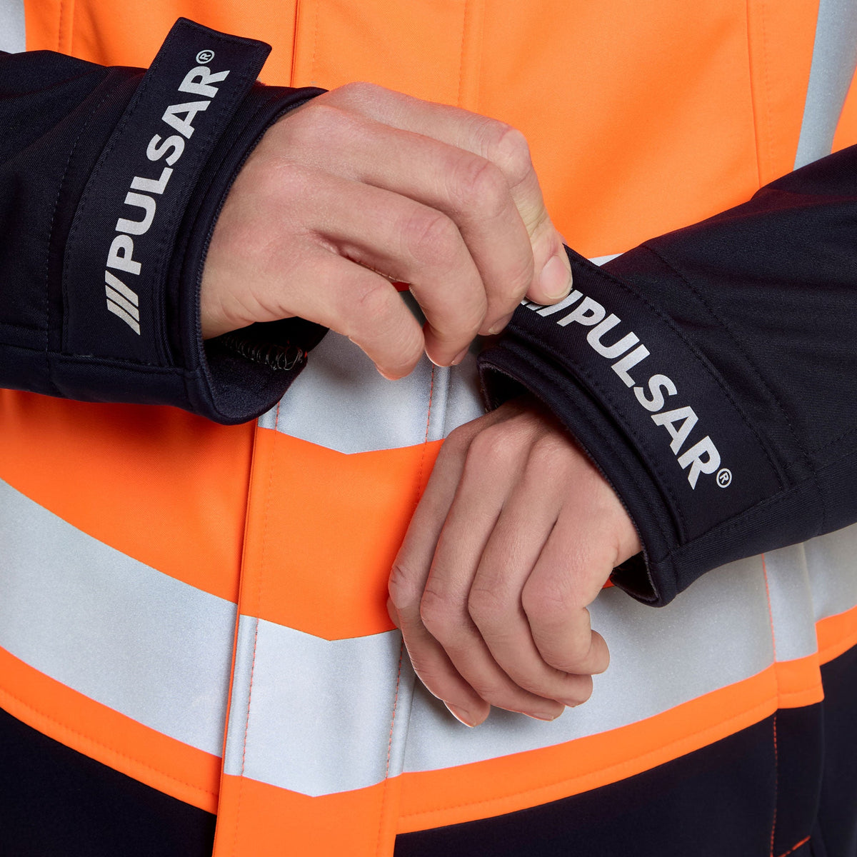 Pulsar Two Tone Interactive Softshell Jacket Orange/Navy, image 2