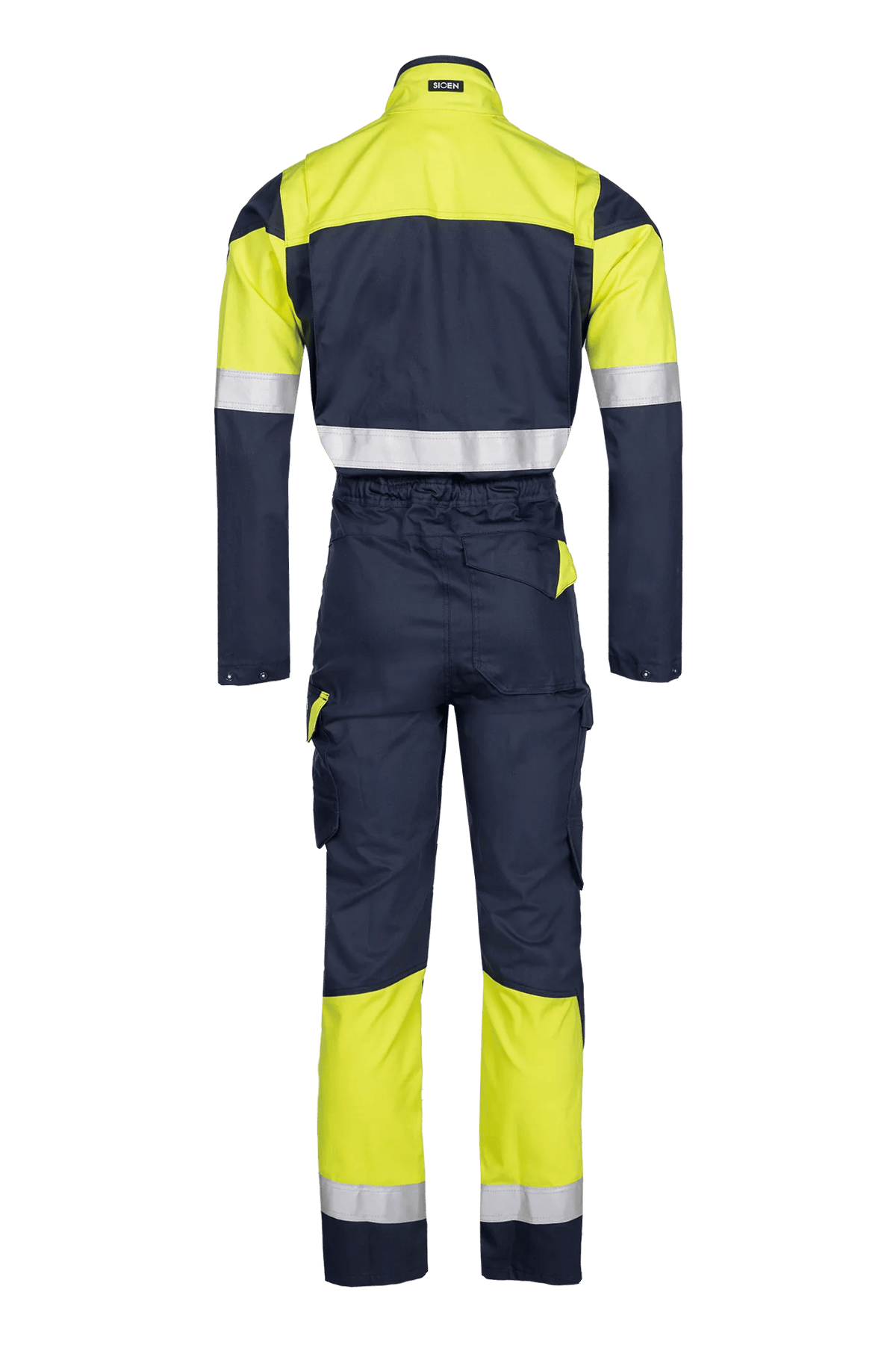 Sioen PRO Nereus in Navy blue/High-vis yellow, back view