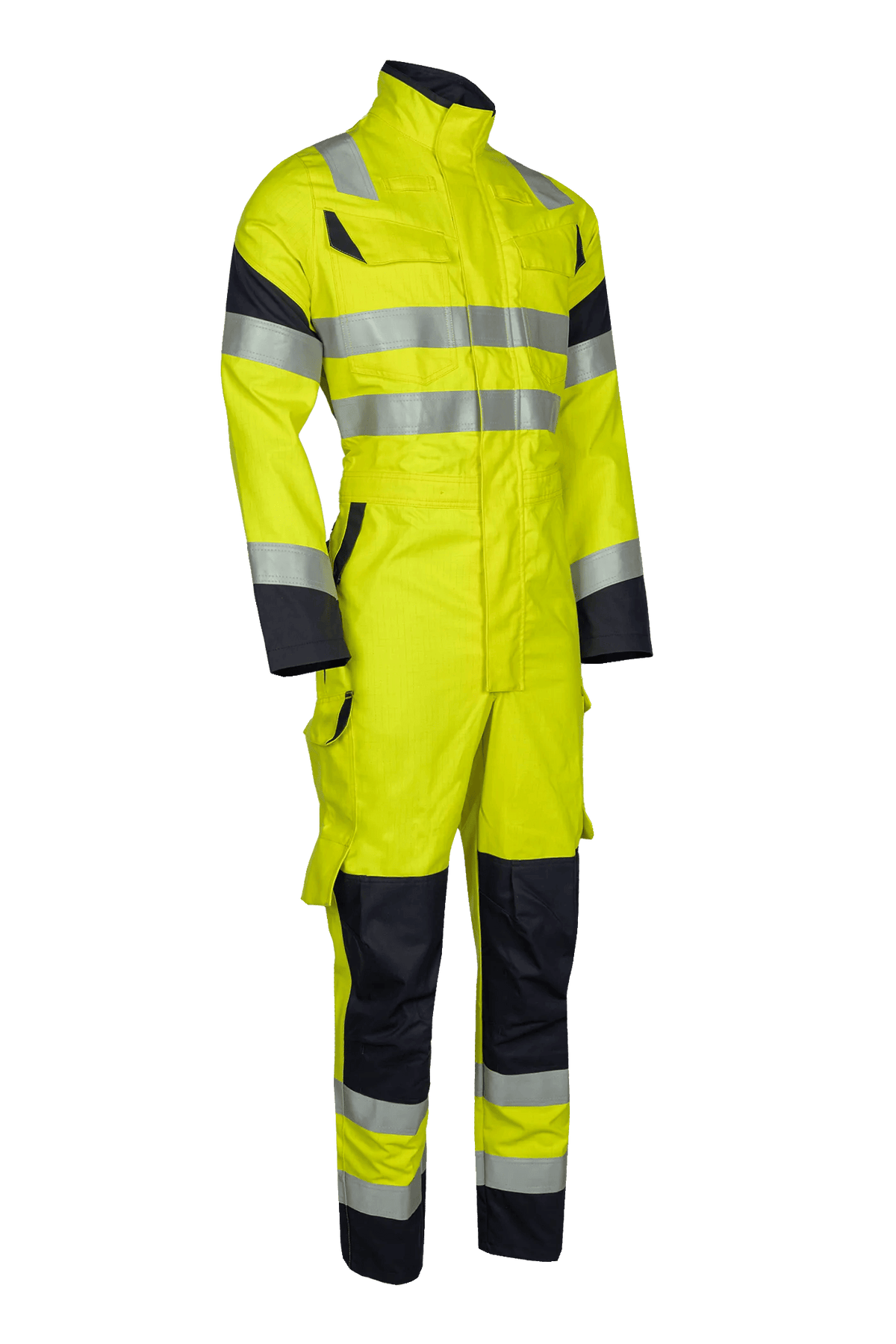 Sioen PRO Metis in High-vis yellow/Navy blue, side view