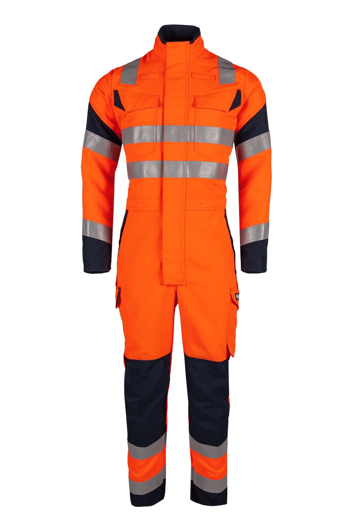 Sioen PRO Fusor in High-vis orange/Navy blue, front view