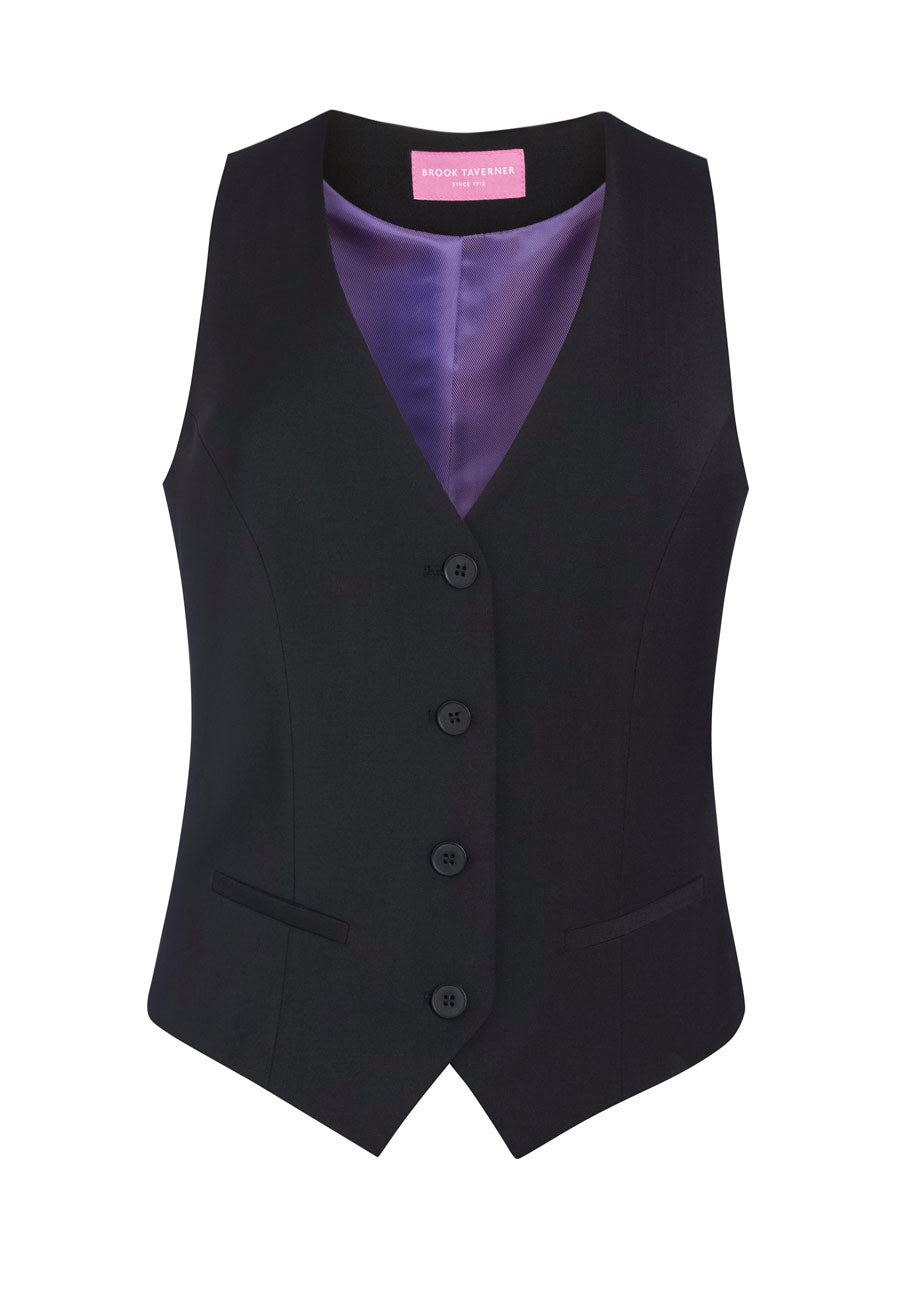 Brook Taverner Scapoli Waistcoat in Black, image 3