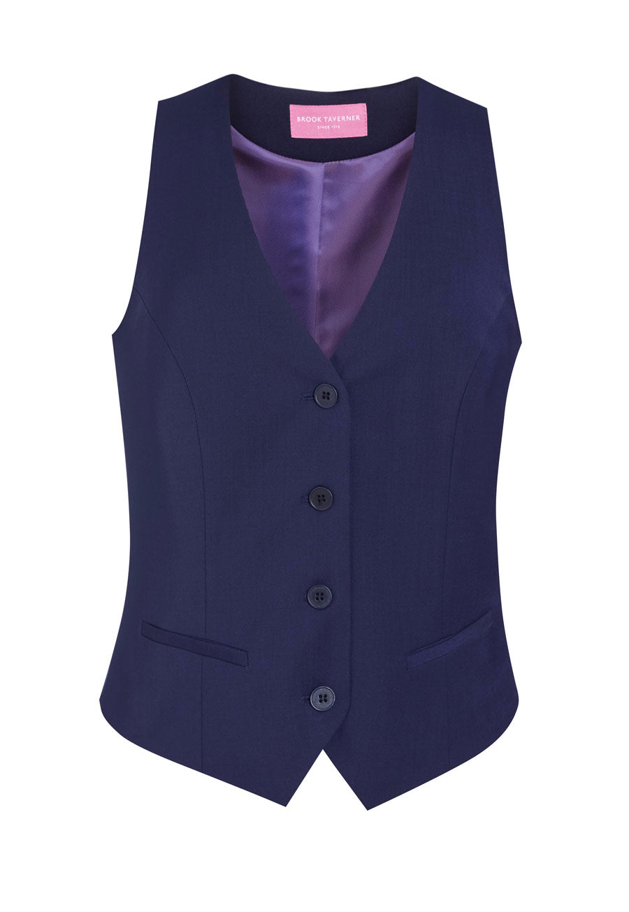 Brook Taverner Scapoli Waistcoat in Mid Blue, image 6