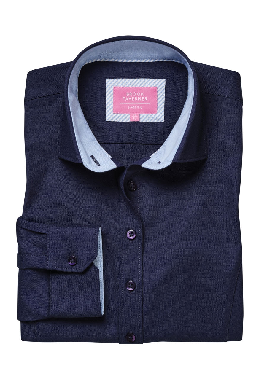 Brook Taverner Mirabel Shirt in Navy, image 2
