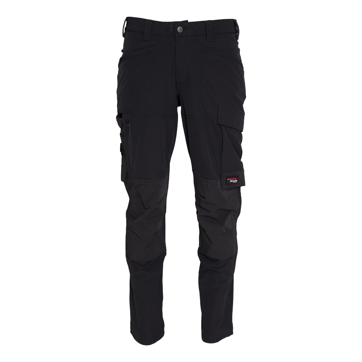 ELKA Rainwear Working Xtreme Recycled Workwear Trousers in Black, front view