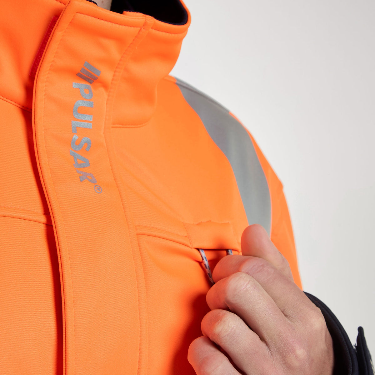 Pulsar Two Tone Interactive Softshell Jacket Orange/Navy, image 3