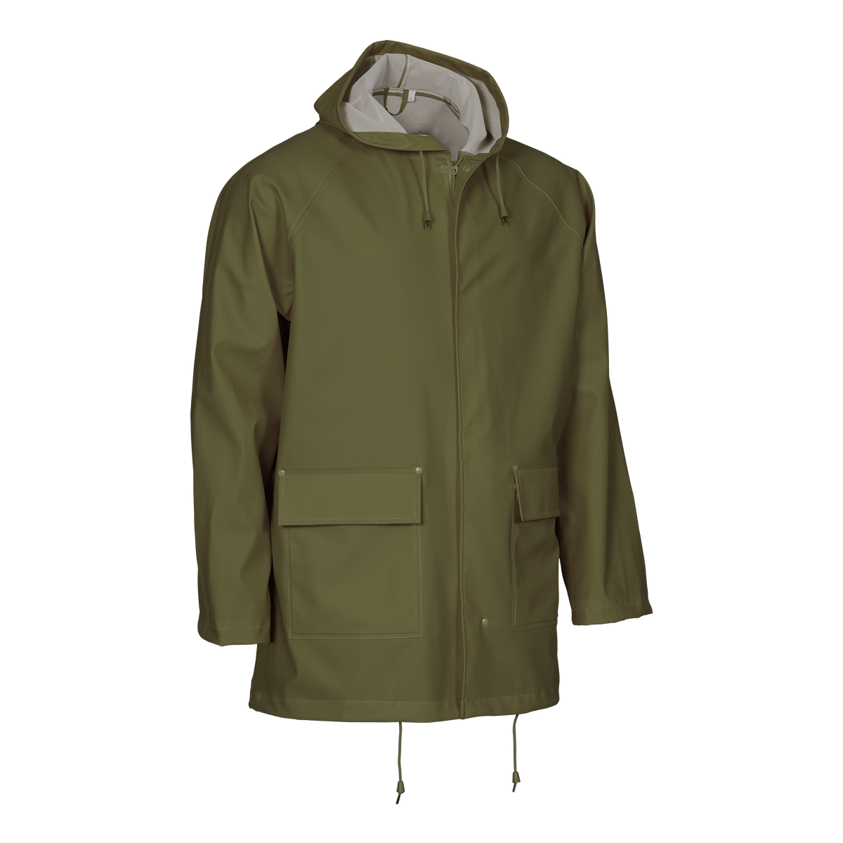 ELKA Rainwear Jacket in Olive, front view