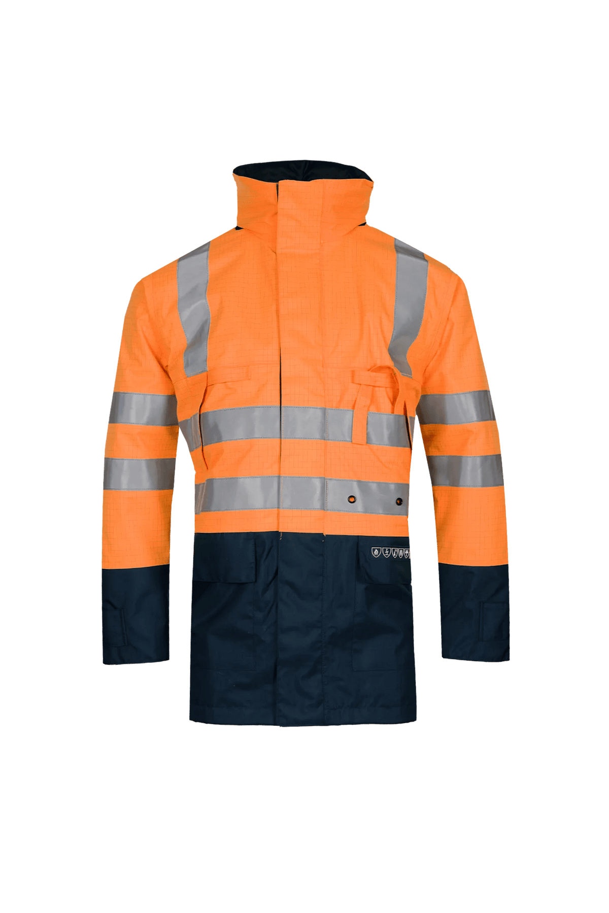 Sioen PRO Winseler in High-vis orange/Navy blue, front view