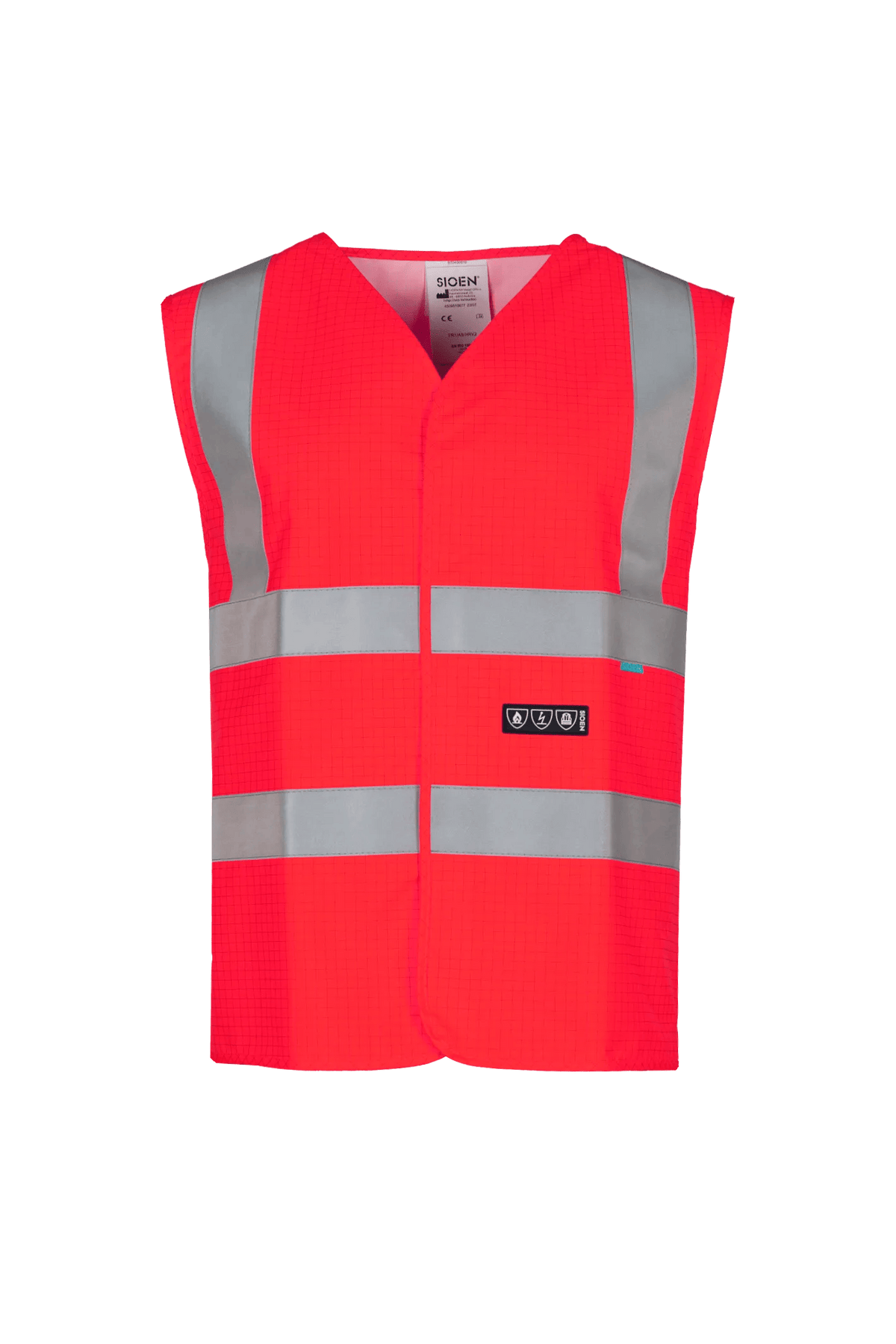 Sioen PRO Hellisan in High-vis red, front view